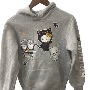 Hello Kitty and Friends Halloween Graphic Hoodie Grey XXS Youth Large